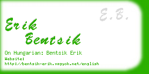 erik bentsik business card